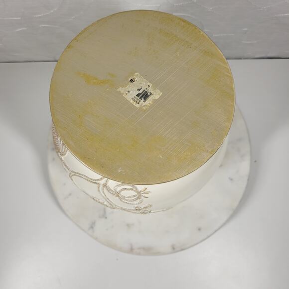 Popular Bath Maddie Waste Basket 10" Cream Floral Resin Raised Design Trash Can - Picture 14 of 14